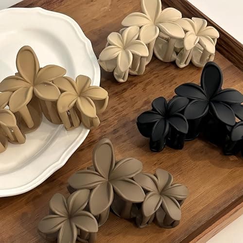 4Pcs Flower Hair Clips for Women Hair Claw Clips Set Nonslip Strong Hold Thick Thin Curly Hair thumbnail 7