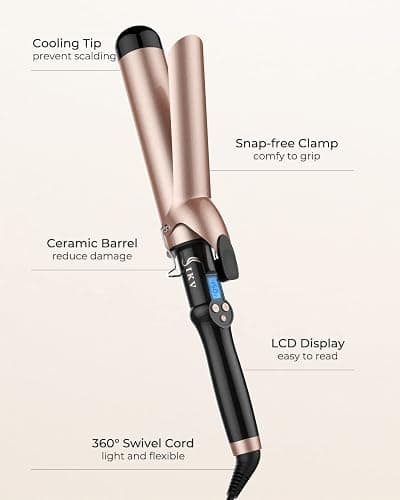 1 3/4 Inch Extra Long Barrel Curling Iron, 1.75 Large Barrel for Long Hair Ceramic Tourmaline thumbnail 6