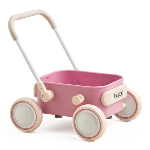 PULA Baby Push Walker with Wheels Toddler Wagon for First Learner Baby Toys 6-12 Months, 1 Year Old Birthday Gifts, Indoors and Outdoors (Pink) - Image 1