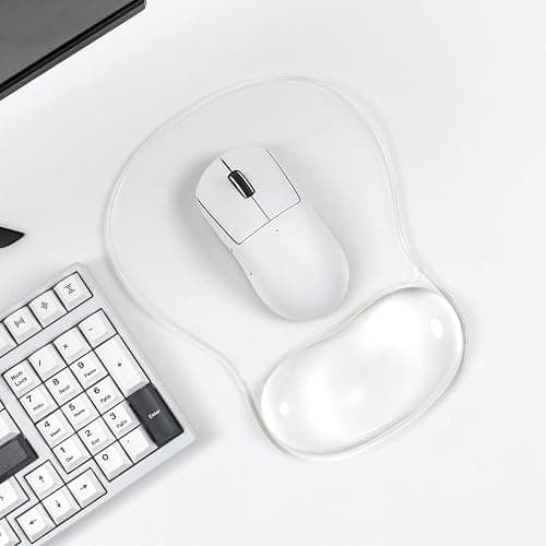 Gel Mouse Pad with Wrist Rest, Ergonomic Clear Mousepad Support, Cooling Pain Relief Mousepad with Non-Slip PU Base for Computer/Office/Home - Image 1