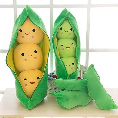 Giant Peas in A Pod Plush Toy Pea Pod Pillow Cute Pea Stuffed Toys Plant Doll Various Sizes (Green Beans,15.7''/40cm) - Green Beans - 15.7''/40cm thumbnail 9