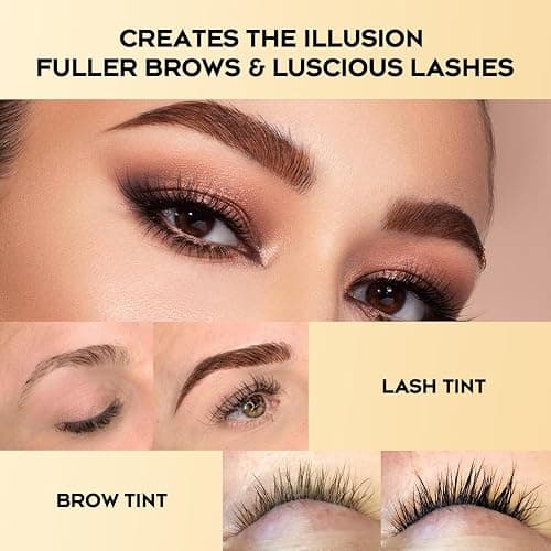 Eyebrow Color Kit, Professional Formula Eyelash and Brow Color Kit with Complete Tools for Salon Or at Home Use, Natural Ingredients Long Lasting Safe & Easy to Use - Brown thumbnail 4