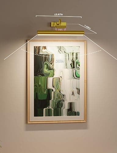 13" Aluminum Wireless Picture Lights for Wall, 5000mAh Rechargeable Battery Operated Wall Art Lighting, Dimmable 3-Color Gallery Painting Light for Pictures On Wall, with Remote/Timer [Gold, 2Pack] thumbnail 5