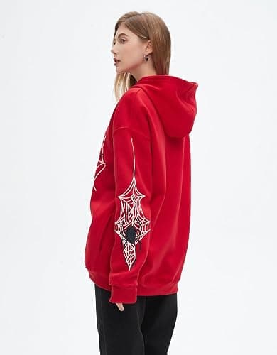 Hesaco Y2K Unisex Streetwear - Hoodies for Men Spider Hoodies for Women - Oversized Graphic Hoodie Vintage Style 2024 Trendy thumbnail 5