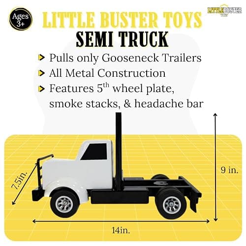 Little Buster Rancher’s Trucking Set - Metal Semi Truck & Gooseneck Trailer | Triple Axle Stock Trailer - Collector Display Bundle - Birthday Gift - Hobbyist - Ranch Livestock thumbnail 5