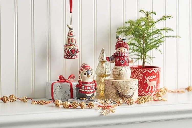Enesco Jim Shore Heartwood Creek Nordic Noel Gnome Holding Heart Wreath Hanging Ornament, 4.13 Inch, Multicolor thumbnail 2