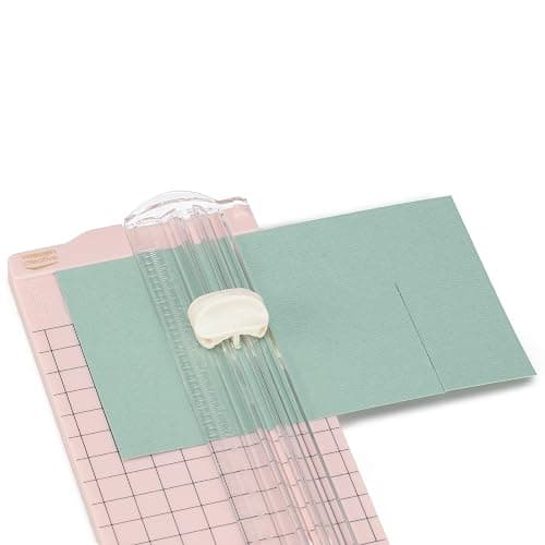 Vaessen Creative Massicot Mini - 6,5 x 15,3 cm - Gradué - Rose Clair - Coupe Papier pour Scrapbooking et Loisirs Créatifs thumbnail 6