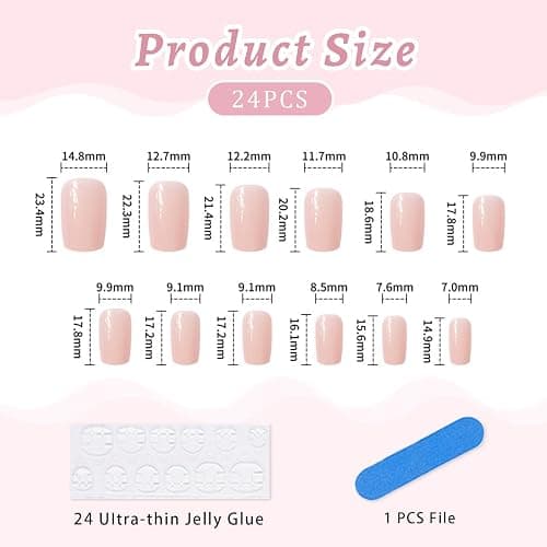 Calkrer - Lot de 24 faux ongles à pression - Couleur or - Taille moyenne - Couverture complète - Colle gel et lime à ongles thumbnail 2