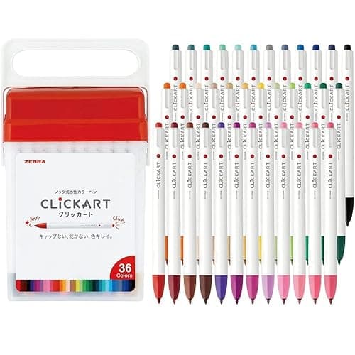 Clickart Water-Based Markers, 36 Colors, Case Included - Image 1