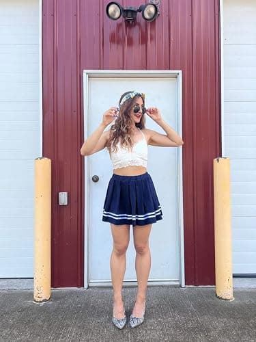 Avidlove Womens Pleated Skirt School Uniform Skirt Mini Skirt Pleated Cheer Skirt thumbnail 3