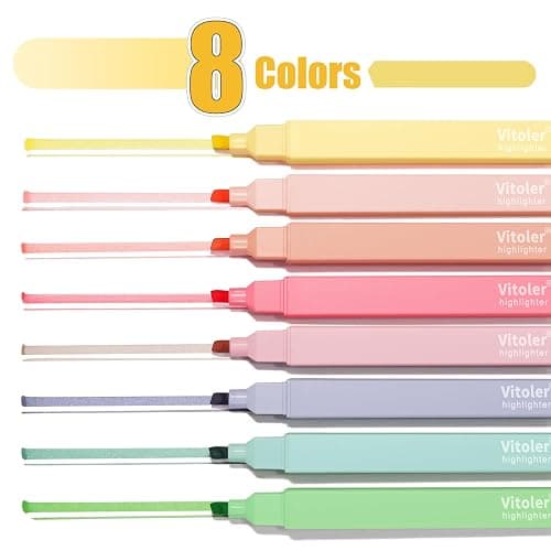 Piochoo Highlighters,8Pcs,Pastel Chisel Tip Bible Highlighter No Bleed | Highlighters Assorted Colors,Soft Tip,Fast Dry,for Highlighting,Underlining Bible Journaling,Back to School Supplies thumbnail 7