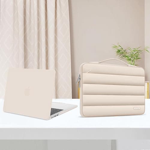 MOSISO Compatible with MacBook Air 13 inch Case 2025 2024 2023 2022 M4 A3240 M3 A3113 M2 A2681, Hard Case&Puffy Bag&Keyboard Cover&Webcam Cover&Screen Film for MacBook Air 13.6 inch Case, Sand thumbnail 6