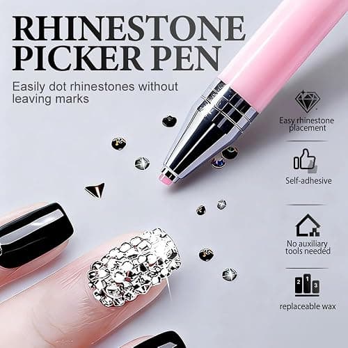 Automatic Refillable Wax Pen, 2026 New Diamond Art Pen with Extra Wax, Diamond-Nail Art Refillable Wax Pen, Automatic DiamondPainting Tool for DIY Craft (Gradient Pink) thumbnail 2