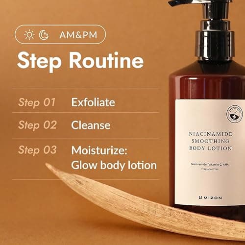 MIZON Niacinamide Smoothing Body Lotion AHA Vitamin C Hyaluronic Acid Smooth Korean Glowy skin Mild Exfoliation (300ml / 10.14 FL oz) thumbnail 5