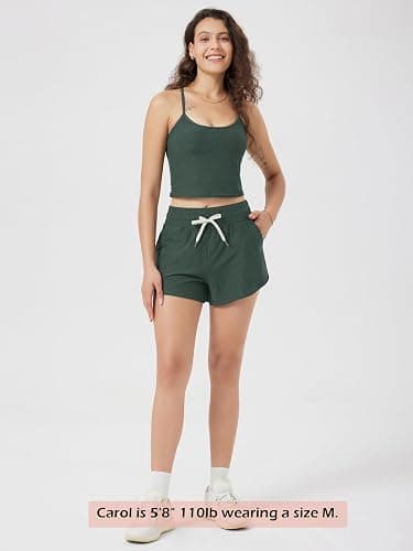 ODODOS Women's Performance Shorts Ultra Soft odSTRATUM Tech Mid Rise Relaxed Shorts with Pocket 3" Inseam Moisture Wicking thumbnail 5
