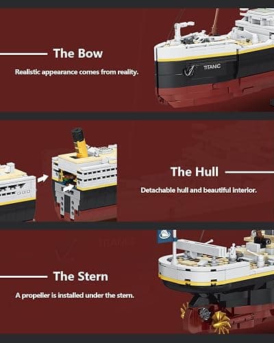 dOvOb Titanic Model Building Blocks Set, 2022 Pieces Bricks, Compatible with Major Brands thumbnail 5