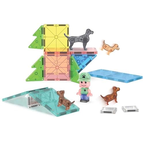 MAGNA-TILES Puppy Park 27-Piece Magnetic Construction Set, The Original Magnetic Building Brand thumbnail 7