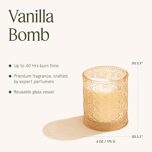 LA JOLIE MUSE Vanilla Bomb Candle | Vanilla, Lemon Zest & Patchouli | 6 oz Cotton Wick | Natural Soy Wax | 40 Hours Clean Burn | Gift-Ready for Hosts | Elegant Home Décor thumbnail 5