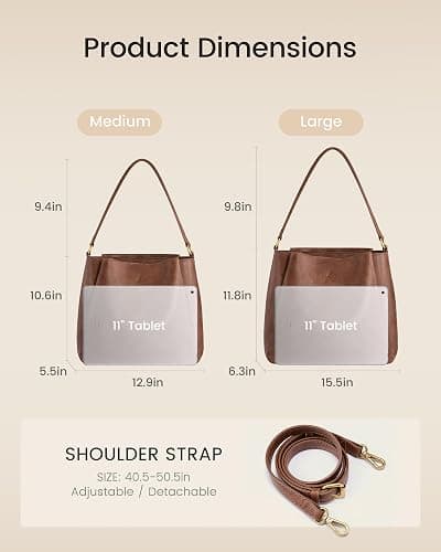 LOVEVOOK Hobo Bag for Women with Three Large Compartments Waterproof Shoulder Handbags Purse for Work Shopping Travel thumbnail 6