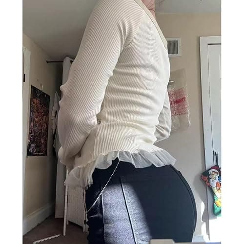 Grunge Off Shoulder Tops Women Long Sleeve Fitted 2000s Goth Emo Music Shirt Teen Girls Vintage Y2k Graphic Tee thumbnail 8
