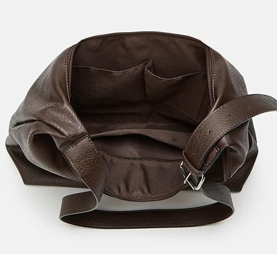 Slouchy Tote Bags for Women Retro Vegan Leather Shoulder Crossbody Bag Faux Leather Handbag Purse Satchel Soft Leather Bag thumbnail 2