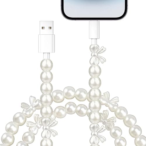For iPhone Charger Cord USB to Lightn-ing Phone Charger Cable for iPhone 14 | [MFi Certified] 60W Beaded Pearl Fast Charging Cable 3FT USB A to iPhone for iPhone 14 13 12 11 AirPods 1/2 iPad 9th - Image 1