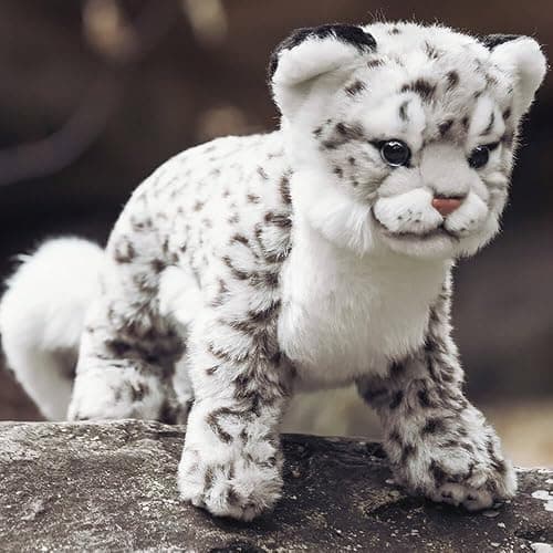 keaiart-ly Snow Leopard Stuffed Animals Plush Toy, 18 Inches Realistic White Leopard Plushies thumbnail 2