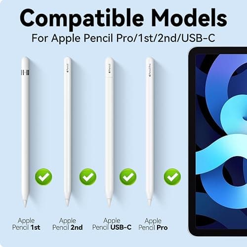 Inesore 8 Pack for Apple Pencil Tips Replacement Accessories,Compatible with Apple Pencil Pro/2nd Generation/1st Generation/USB C,iPencil Nib for iPad Pro/Air/Mini,for Drawing Writing(White Metal Nib) thumbnail 2