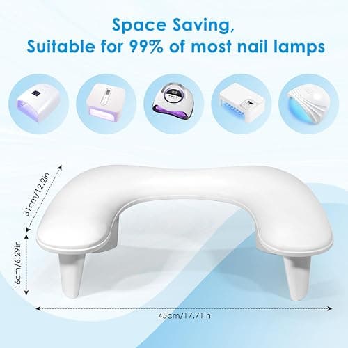 LIONVISON Arm Rest for Nails Tech U Shaped - Comfortable Manicure Nail Hand Rest Pillow Cushion, Nail Armrest Stand for Acrylic Nail Art Tech, Quick Installation, White thumbnail 5