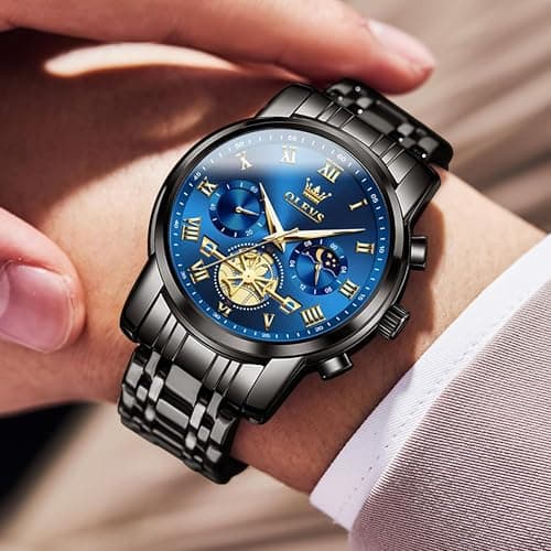 OLEVS Watches Men Waterproof Luxury Big Face Mens Watch Stainless Steel Quartz Analog Dress Watches for Men Luminous Multifunction Man Watch Relojes De Hombre thumbnail 7