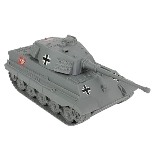 BMC WWII Gray German King Tiger Toy Tank 1:32 Scale for 54mm Army Men Soldier Figures - Image 1