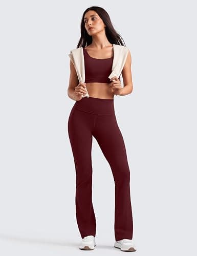 CRZ YOGA Butterluxe Flare Leggings 29"/30.5"/32"/33.5" - High Waist Bootcut Wide Leg Lounge Womens Yoga Pants with Pocket thumbnail 4