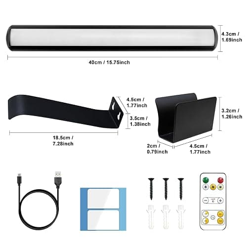 Wireless Picture Light Rechargeable, 2 in 1 Painting Light with Remote, 300LM Art Battery Display Lamp Dimmer Timer, 3 Modes Magnetic Wall Light for Artworks Dartboard thumbnail 8