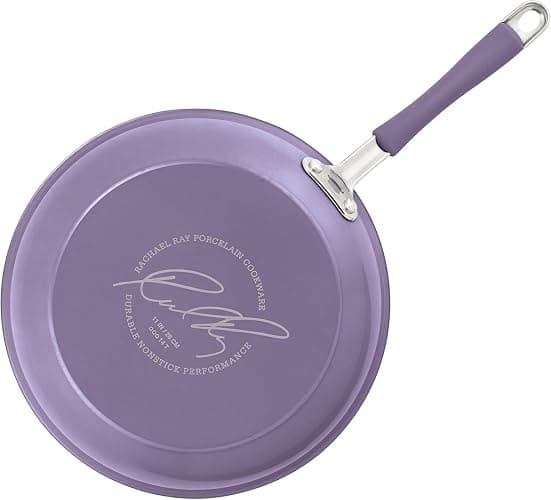 Rachael Ray Cucina Nonstick Cookware Pots and Pans Set, 12 Piece, Lavender Purple thumbnail 9