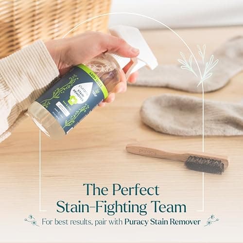 Puracy Laundry Stain Remover Brush for Tough, Deep, and Aged Clothing Stains, with Vegan Bristles for Safe and Effective Stain and Odor Elimination thumbnail 4