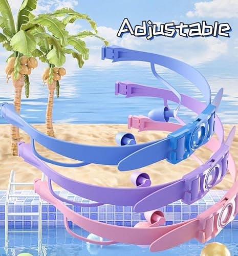 SIMAKRA Swimming Goggles Kids 4-16 years, Girls and Boys Swimming Goggles for Children Wide Vision, Anti Fog, No Leaking, UV Protection-with Case,Nose Clip Ear Plug - Goggles2lightpink thumbnail 2