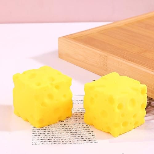 1 Pc Cheese Squishies Stress Relief Soft Novelty Toy Simulation Cheeses Food Squeeze Toy Birthday Gift Cute Desk Decor for Adults & Kids thumbnail 7