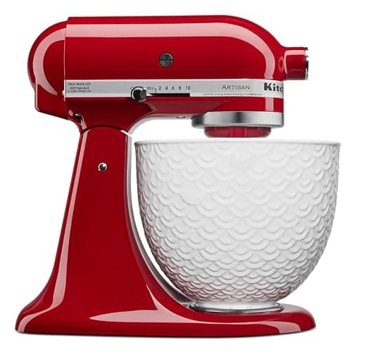 KitchenAid 5 Quart Ceramic Bowl for all 4.5-5 Quart Tilt-Head Stand Mixers KSM2CB5TWM, White Mermaid lace thumbnail 4
