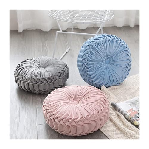 Baiyuruodie Round Velvet Pillow, Sofa Bed Bedroom Decorative Throw Pillow (38cm, Dark Purple) thumbnail 6