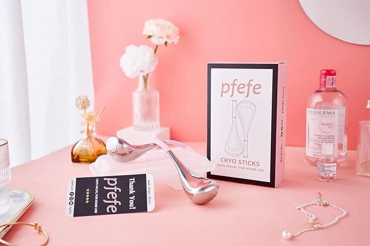 pfefe Cryo Sticks Facial Skin Care Ice Globes for Women Face Eyes, Stainless Steel Face Beauty Tools for Girls Ladies, Esthetician Supplies Cooling Spa Globes with Storage Case thumbnail 4