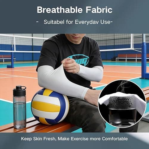 2XK-NOV Armstulpen Damen Armschoner Volleyball - Hochwertige Rutschfeste Armlinge Kompressions Manschetten für Herren und Damen, UPF50+, Arm Sleeves Sport, 2 Paar thumbnail 5