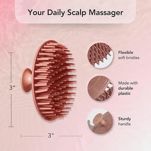 Kitsch Scalp Massager for Hair Care - Scalp Scrubber, Shampoo Brush & Exfoliator for All Hair Types - Relaxing & Exfoliating - Terracotta thumbnail 2