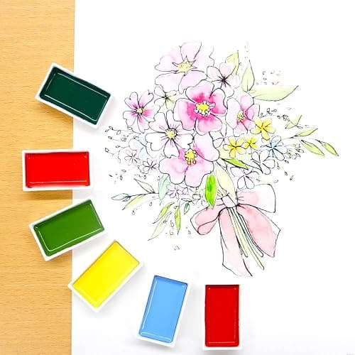 Kuretake GANSAI TAMBI Watercolor Paint Set, 48 Colors, Professional-quality for artists and crafters, for kids, adult, Made in Japan thumbnail 2