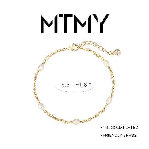MTMY Gold Chain Bracelet for Women 14K Gold Plated Dainty Bracelets with Adjustable Chain Cute Bracelet Gold Trendy Jewelry thumbnail 4