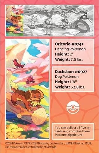 Pokémon TCG: Vibrant Paldea Mini Tin – Dachsbun & Oricorio (2 Booster Packs, 1 Sticker Sheet) thumbnail 5
