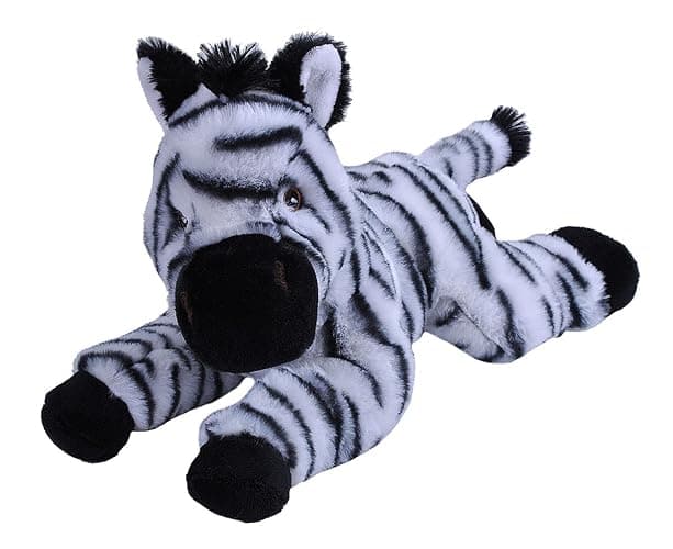 Wild Republic EcoKins Zebra Stuffed Animal 12 inch, Eco Friendly Gifts for Kids, Plush Toy, Handcrafted Using 16 Recycled Plastic Water Bottles - Image 1