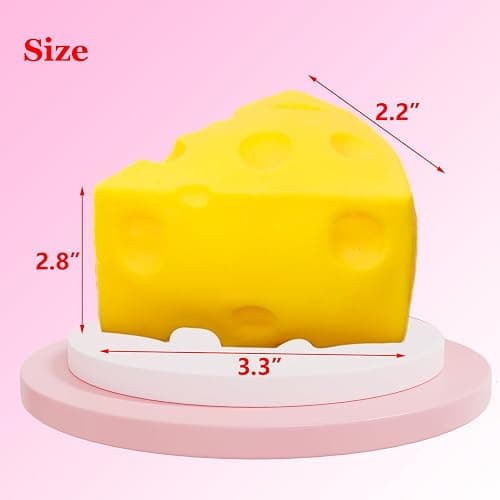 funnysquee 1 Pc Cheese Squishies Stress Relief Soft Novelty Toy Simulation Cheeses Food Squeeze Toy Birthday Gift (Cheese) thumbnail 2