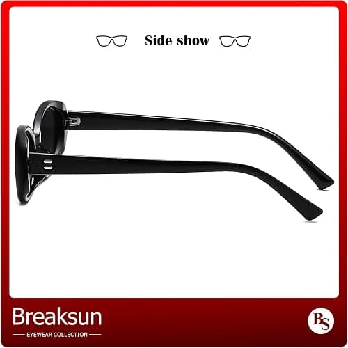 Breaksun Retro Oval Sunglasses for Women Men Fashion Small Oval Sunglasses 90s Vintage Shades thumbnail 5
