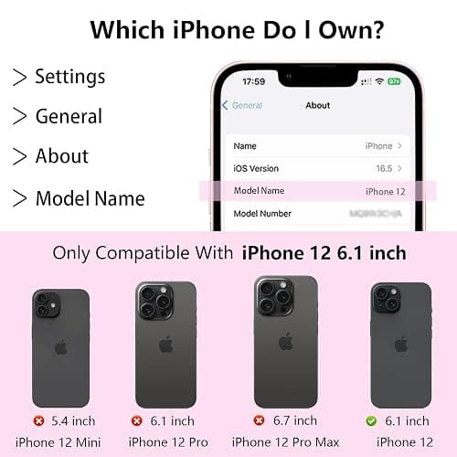 TKJSQ Magnetic for iPhone 12 Phone Case, Cute Striped Pattern Aesthetic Gloss Design, Stylish Shockproof Soft TPU and Hard PC 2-in-1 Protective Cover for iPhone 12, Pink thumbnail 7
