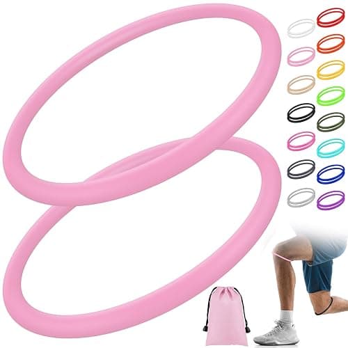 Foilswirl Silicone Patella Knee Band for Basketball Patella Tendon Support Knee Pain Running Tendon Brace Support Strap(2,Pink,M) - Image 1